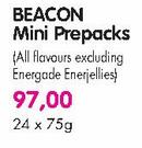 Beacon Mini Prepacks(All Flavours Excluding Energade Enerjellies) -24 x 75gm