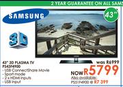 Samsung 43" 3D Plasma TV (PS43F4900)-Each