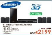 Samsung 5.1 3D Blu-Ray Home Theatre System (HT-F4500)-Each