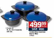 Cordon Bleu Case Iron  Red or Blue-3 Piece