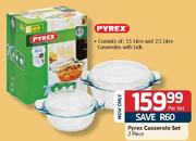 Pyrex Casserole Set-2 Piece Per Set