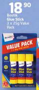 Bostik Glue Stick 3 x 25g Value Pack