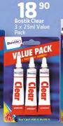 Bostik Clear 3 x 25ml Value Pack