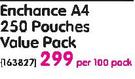 Fellowes Enchance A4 250 Pouches Value Pack-Per 100 Pack