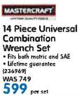 Mastercraft 14 Piece Universal Combination Wrench Set