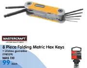 Mastercraft 8 Piece Folding Metric Hex Keys