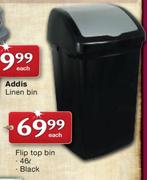 Flip Top Bin Black-46Ltr