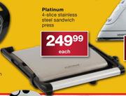 Platinum 4-Slice Stainless Steel Sandwich Press