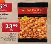Safari Peanuts / Peanuts & Raisins Assorted-500g