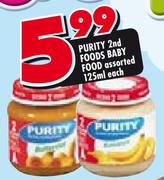 Purity 2nd Foods Baby Food-125ml Each