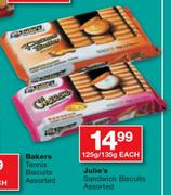 Julie's Sandwich Biscuits-125/135g Each