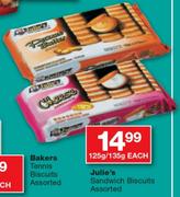 Julie's Sandwich Biscuits-125gm/135gm Each