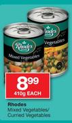 Rhodes Mixed Vegetables/Curried Vegetables-410g Each