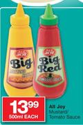 All Joy Mustard/Tomato Sauce-500ml Each
