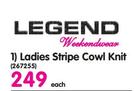 Legend Ladies Stripe Cowl Knit-Each