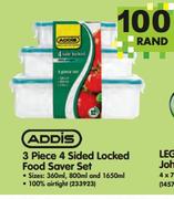 Addis 3 Piece 4 Sided Locked Food Saver Set