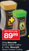 Nescafe Gold Instant Coffee-200g & Nescafe Green Instant Coffee-100g