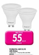 Duracell 4W GU10 LED Globe Each