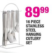 16 Piece Stainless Steel Hanging Cutlery Set
