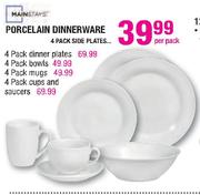 Mainstays Porcelain Dinnerware 4 Pack Side Plates-Per Pack