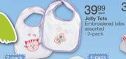 Jolly Tots Embroidered Bibs Assorted-2's Pack