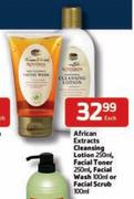 African Extracts Cleansing Lotion-250ml/Facial Toner-250ml/Facial Wash-100ml Or Facial Scrub-100ml