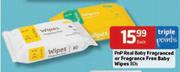 PnP Real Baby Fragranced Or Fragrance Free Baby Wipes-80 Per Pack