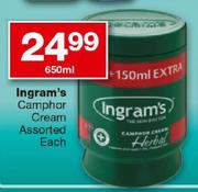 Ingram's Camphor Cream-650ml