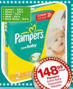 Pampers Active Baby Disposable Nappies New Baby-94's-Per Pack