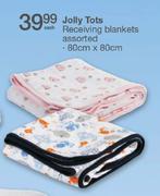 Jolly Tots Receiving Blankets Assorted 80cm x 80cm-Each