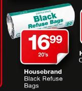  Housebrand Black Refuse Bags-20's