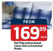 PnP Polycotton Duvet Cover Sets In Assorted Prints-Each