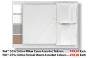 PnP 100% Cotton Pillow Cases Assorted Colours-Each