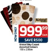 Kristal Silky Carpet Assorted Colours(150x230Cm)-Each