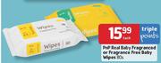 Pnp Real Baby Fragranced Or Fragrance Free Baby Wipes-80s Each