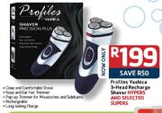 Profiles Yashica 3-Head Recharge Shaver Hypers And Selected Supers