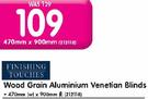 Finishing Touches Wood Grain Aluminium Venetian Blinds(470x900mm)-Each