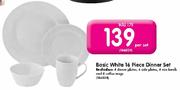 Basic White 16 Piece Dinner Set-Per Set