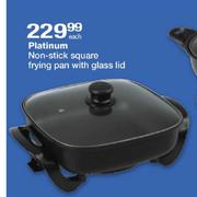 Platinum Non-Stick Square Frying Pan With Lid-Each