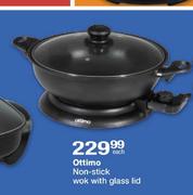 Ottimo Non-Stick Wok With Glass Lid-Each