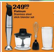 Platinum Stainless Steel Stick Blender Set-Per Set