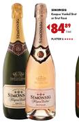 Simonsig Kaapse Vonkel Brut or Brut Rose-750ml Each