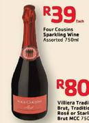 Four Cousins Sparkling Wine-750ml Each