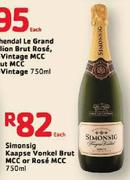 Simonsig Kaapse Vonkel Brut MCC Or Rose MCC-750ml Each