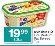 Sunshine D Lite Medium Fat Spread Tub-1.2kg