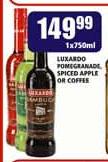 Luxardo Pomegranadi, Spiced Apple Or Coffee-1x750ml Each