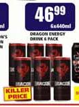 Dragon Energy Drink 6 Pack-6x440ml Each