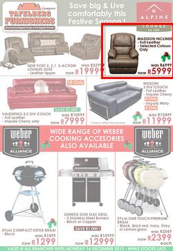 Tafelberg Furnishers : Save Big & Live Comfortably This Festive Season! (Valid until 16 Dec 2013), page 1