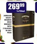 Jameson Select Reserve Irish Whisky With 2 Glasses In Gift Pack-750ml