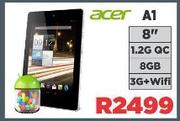 Acer 8" 1.2G DC 8GB 3G + WiFi Tablet